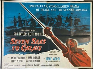 Seven Seas to Calais ORIGINAL Quad Movie Poster Rod Taylor Terence Hill 1962 - Picture 1 of 8
