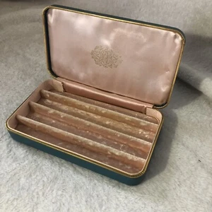 Vintage 1950s Farrington Texol Jewelry Box Travel Case Pink Velvet Lining MCM - Picture 1 of 14