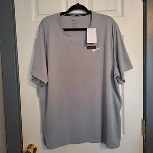 Nike Running Dri Fit Tshirt Microfibra Uomo XXL Grigio Performance UPF 40+ - Foto 1 di 11