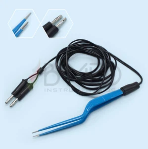 Disposable Bipolar Bayonet Tissue Forceps With Cable Insulated Electrosurgery - Picture 1 of 3