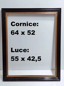 Cornice in legno nero oro 64 x 52 cm Spazio Luce 55 x 42,5 per quadri foto USATA - Foto 1 di 5