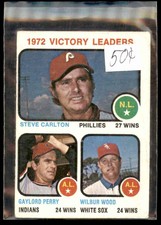 1973 Topps Victory Leaders/Steve Carlton/Gaylord Perry/Wilbur Wood #66