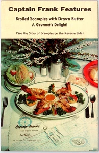 Publicidad de tarjeta comercial Captain Frank Seafood House Cleveland OH - Imagen 1 de 2