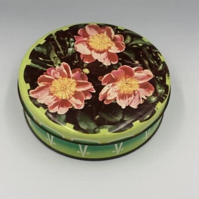 Edward Sharp & Sons Green Floral Flowers Toffee Tin Vintage - Image 1 of 4