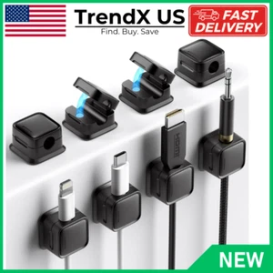 8 Pack Magnetic Cord Organizer Holder Adhesive Desk Cable Management for Home - Afbeelding 1 van 8
