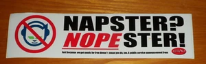Napster? Nopester! Rhino Music 11.5x3 Inch Bumper Sticker - Picture 1 of 1