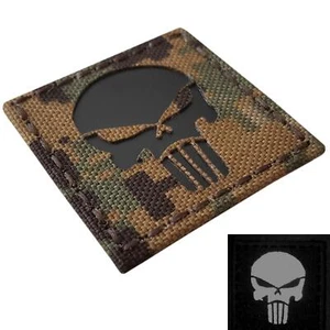IR skull MARPAT morale digital woodland 2x2 infrared IFF tactical fastener patch - Picture 1 of 7