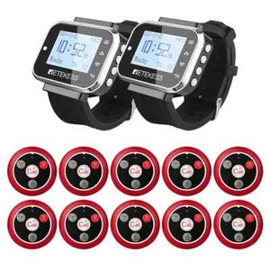Retekess TD110 Sistema de Llamadas de Restaurante 2 Reloj de Pulsera 10X Barra de Botones de Llamada de 4 Teclas - Imagen 1 de 11