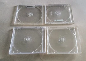 Vintage 90s Quality Clear and Black Jewel Empty CD Cases 8 Pieces Used - Picture 1 of 12