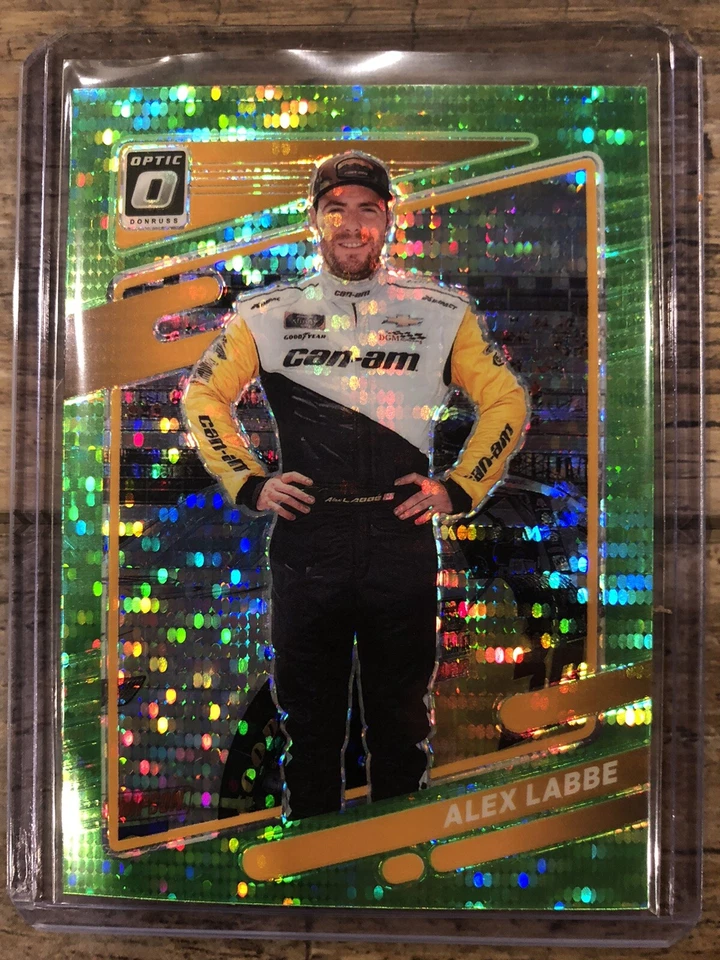 Alex Labbe 2022 Panini Donruss Racing NASCAR Optic Lime Green Pulsar Prizm #16 - Image 1 of 2