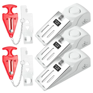 5 Stück Funk Türstopper Alarm 120dB mit Türschloss Haussicherheit Kit Diebstahlsicherung - Bild 1 von 9