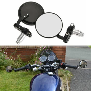 Espejo retrovisor de extremo de manillar negro de 3" redondo de 7/8" para motocicleta Triumph Speed Triple R - Imagen 1 de 13