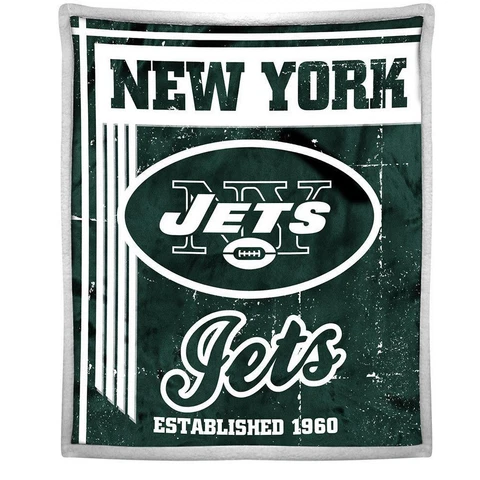 NFL New York Jets Premium Soft Mink Sherpa Throw Blanket Large 50" X 60" Cover
