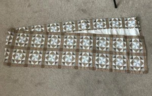 Handarbeit Volant 104x13 braun Patchwork Quilt Muster Baumwolle Stab Tasche - Bild 1 von 3