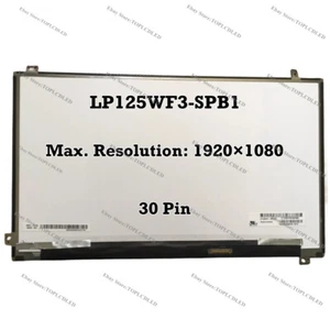 LP125WF3-SPB1 12.5" FHD 1920×1080 eDP 30 Pin LED Screen LCD Display  Non-Touch - Picture 1 of 1