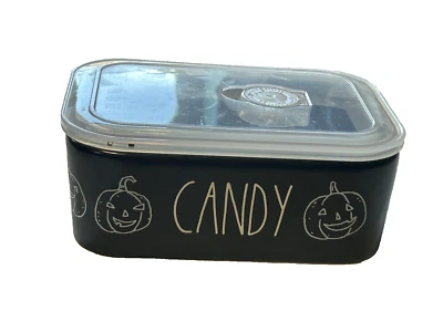 RAE DUNN Plato de Caramelo de Halloween Calabazas Truco o Trato Cerámica Tapa Ventilada Foto 1 de 4