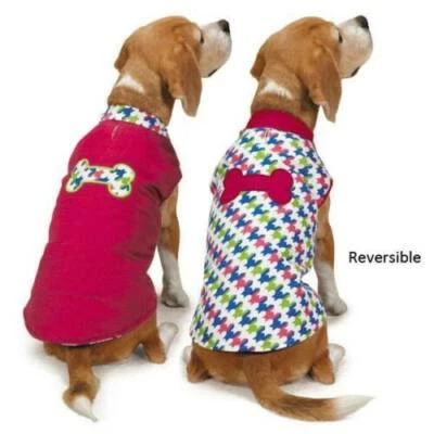 Heightened Brights Reversible DOG Puppy VEST JACKET COAT Raspberry BONE XXS - L - Image 1 of 4