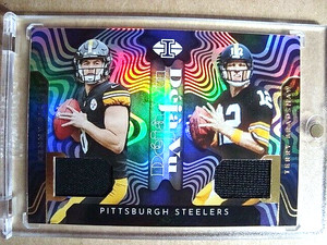 2022 Kenny Pickett Terry Bradshaw Illusions Rookie Deja Vu Dual Jersey/Patch RC