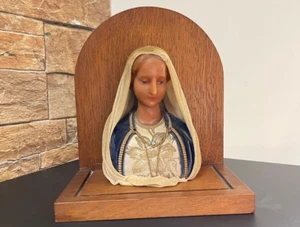 1880s French Wax Head Bust RARE Handmade Paris lady bust With wood stand⭐ - Picture 1 of 14