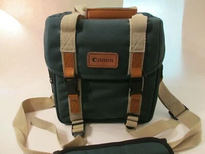 Canon Camera Bag Green Organizer Pockets Shoulder Strap DSLR SRL Carry 12x7x8 - Image 1 of 4