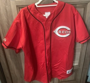 2005 Majestic Ken Griffey Jr. Reds #30 Jersey Mens XL Red Black Shirt - Picture 1 of 6