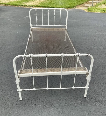 Antique Wrought Iron Twin bed frame..Pat. 1899..Local Pickup Only Cover