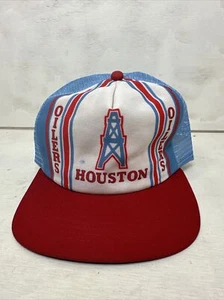 Vintage New Era Houston Oilers Snapback Hat NFL - See Pics - USA Made -Fast Ship - Picture 1 of 8