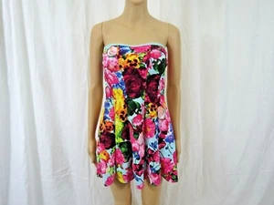 Vestido Deb Junior Mujer Talla Mediana Floral Sin Mangas Mini Hecho en EE. UU. - Imagen 1 de 10