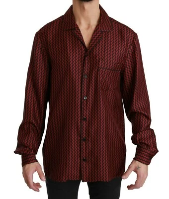 DOLCE & GABBANA Shirt Black Red Zigzag Pattern Casual s. 39/US15.5/S RRP $1300 - Image 1 of 4