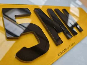 5mm 4D Number Plates 100% Road Legal Gloss BLACK - Picture 1 of 7