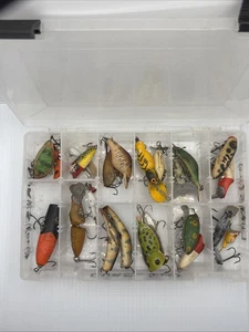 Vintage Holz Angelköder Set Heddon Lazy Ike Arbogast Bachdöbel 20+ Köder - Bild 1 von 9