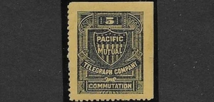 US Scott 13T3, Revenues, 1883-95, 1 Cent Pacific Mutual Telegraph, MOG, LH, F/VF - Picture 1 of 1