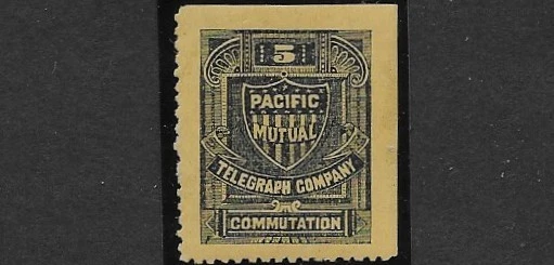 US Scott 13T3, Revenues, 1883-95, 1 Cent Pacific Mutual Telegraph, MOG, LH, F/VF - Image 1 of 1