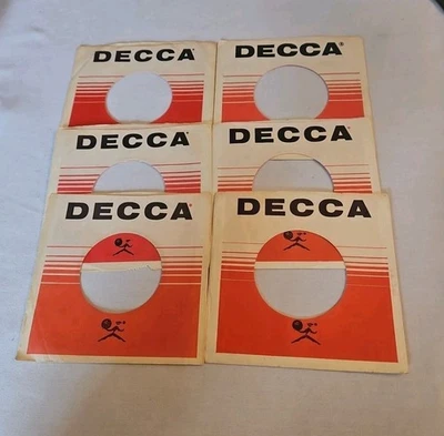 45 RPM 7" RECORD SLEEVES CO. SLEEVE 6 PACK SEE PHOTOS Decca Records (SLV312) - Image 1 of 2
