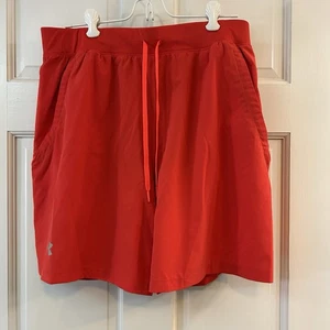 Under Armour Shorts Men's Large Red Heatgear Fitted Lined - Picture 1 of 11