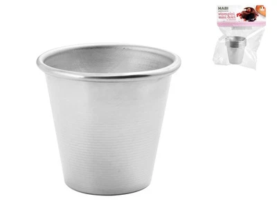 Habi Art172 Confezione 6 Formine Alluminio Babà, 6x6 cm, Argento, 6 unità 5Jx7 - Immagine 1 di 3