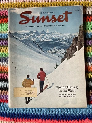 Sunset Magazine February 1963 - Mid Century Design Travel West Spring Skiing - Image 1 of 4