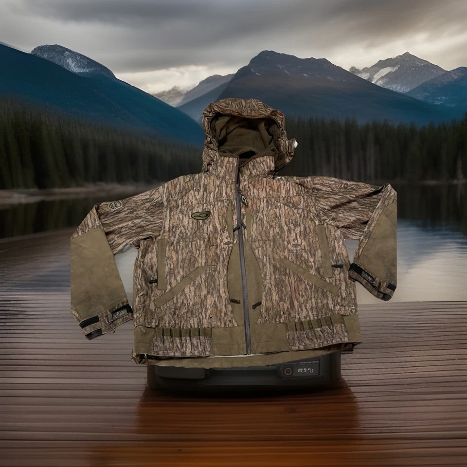 Drake Guardian Elite Flooded Timber Jacket- Shell Weight Mossy Oak Bottomland M - Image 1 of 4
