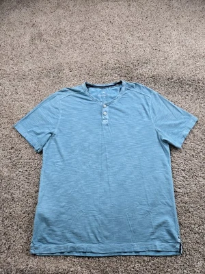 Tommy Bahama T Shirt Mens Large Blue Pima Cotton Henely Short Sleeve Casual - Image 1 of 4