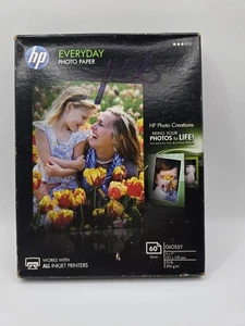Papier fotograficzny codzienny HP błyszczący 5x7 do drukarek atramentowych 60 arkuszy. Nowy - Zdjęcie 1 z 4