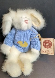 Boyds Bears "Webster Hopplebuns" Bunny Rabbit 8" Wearing Blue Sweater - Picture 1 of 16