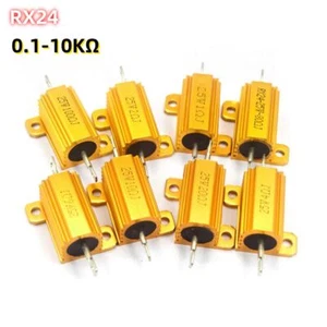 RX24-25W 1 2 3 5 10 20 50 100 Ohm Golden Aluminum Shell High-Power Load Resistor - Picture 1 of 13