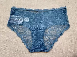 GILLY HICKS by Abercrombie Hollister HÖSCHEN blau Spitze hinten Hiphugger S Neu mit Etikett - Bild 1 von 3