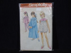 1960s VINTAGE SIMPLICITY DRESSMAKING SEWING PATTERN~GIRL'S ROBE & PYJAMAS~SIZE 6 - Picture 1 of 10