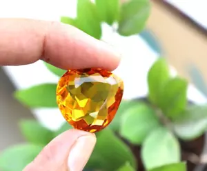 Pietra Preziosa Citrino Giallo 45 CT Forma Pera Qualità AAA Gemma Sciolta Certificata - Foto 1 di 8