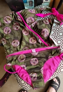 2pc Tankini Peace Sign Hippie Suit For Girls New - Picture 1 of 2