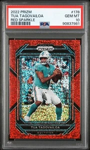 2022 Panini Prizm - Red Sparkle Prizm #178 Tua Tagovailoa PSA 10 (Pop 3) - Picture 1 of 3