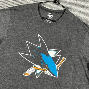 San Jose Sharks Shirt Mens 2XL XXL Black Short Sleeve '47 Brand New NHL Hockey - Picture 1 of 11