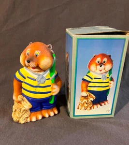 Biber mit Fischernetz Keramik NEU OVP - Bild 1 von 6