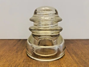 Aislador de vidrio transparente vintage Whitall Tatum Co Nº 1 hecho en EE. UU. - Imagen 1 de 6